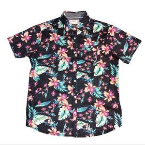 Men's Free Planet Flowers Print Shirt Size Large
